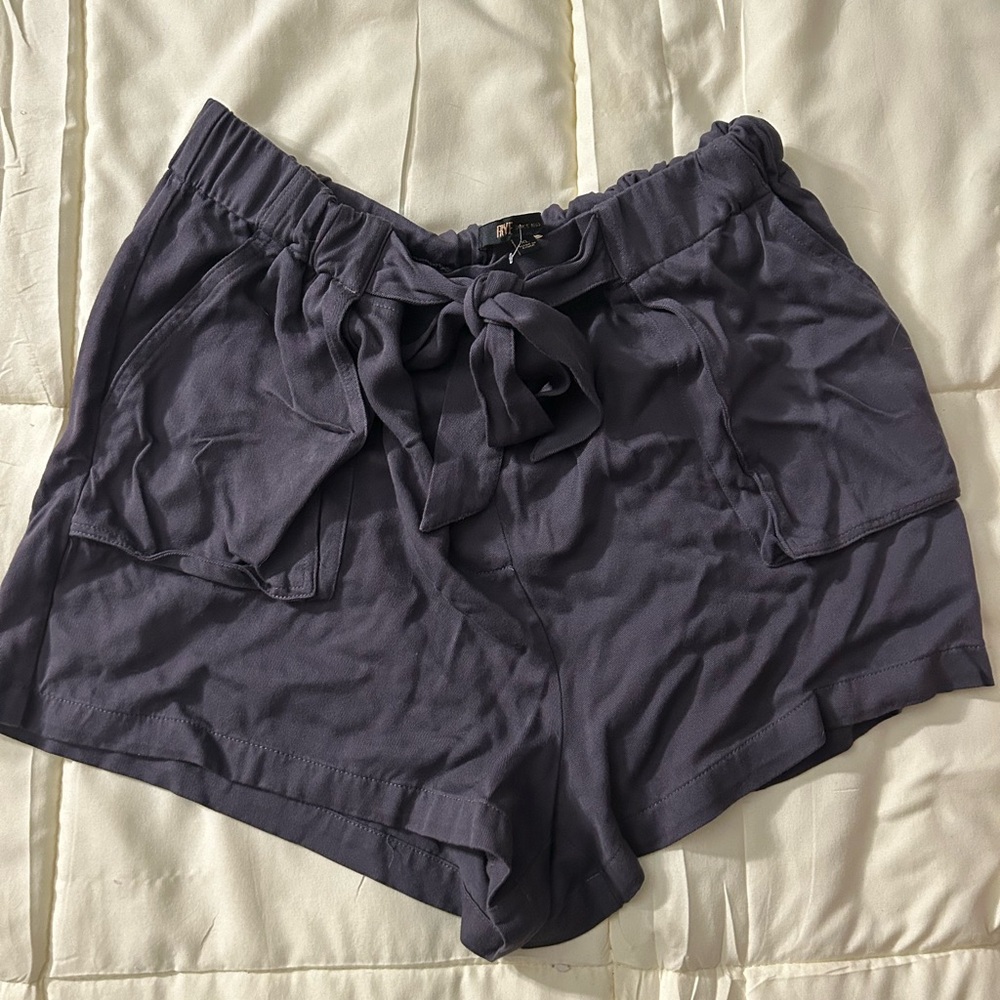 Frye Gray Paperbag Tie-Waist High-Rise Shorts